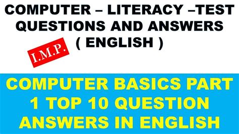 Basic Computer Literacy Test. . Basic computer literacy windows 10 test answers